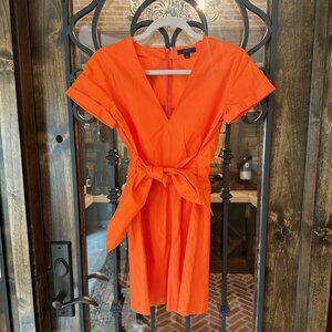 J.Crew Tessa tie front orange romper size 00P